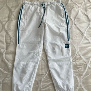 ADIDAS WINDBREAKER PANTS WHITE AND TEAL